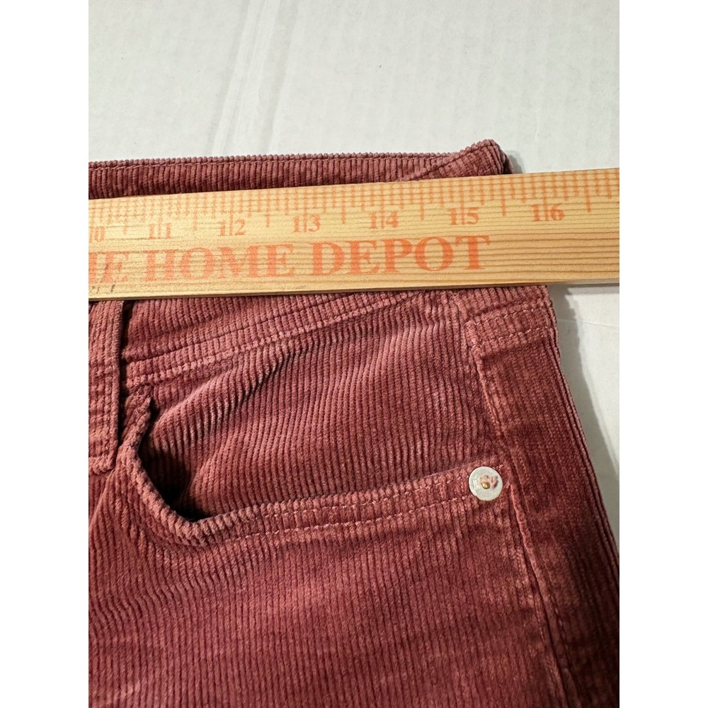 Pilcro Burgundy Rose Corduroy Slim Boyfriend Crop Mid Rise Stretchy 27 - Picture 8 of 15